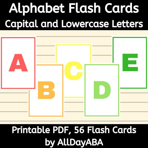 Alphabet Letter Flash Cards ABA Speech Therapy Special Etsy
