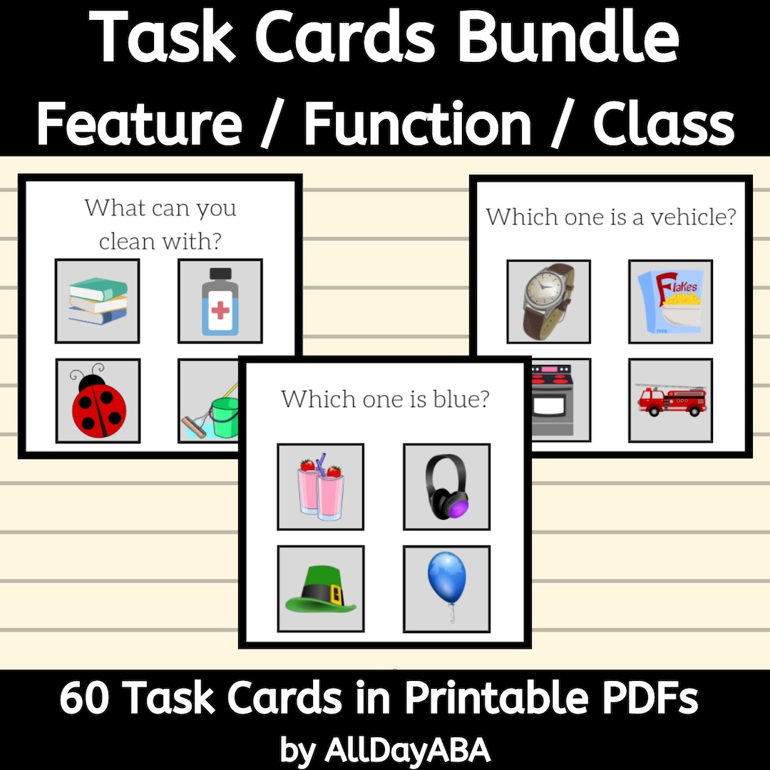 Feature Function Class Task Cards Bundle ABA Speech Therapy - Etsy