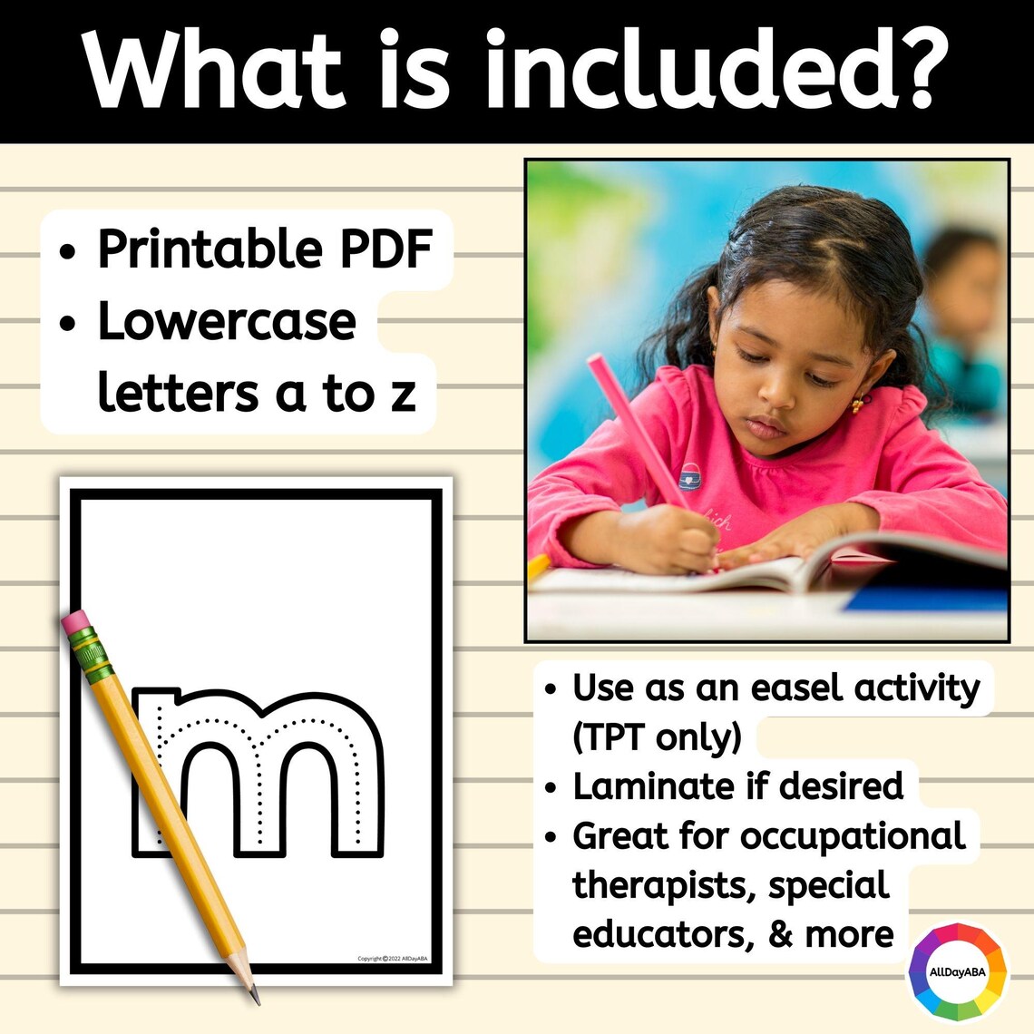 Aba Letters Sheet.pdf Lowercase Letters Alphabet Tracing - ABA Therapy, Occupational Therapy ...