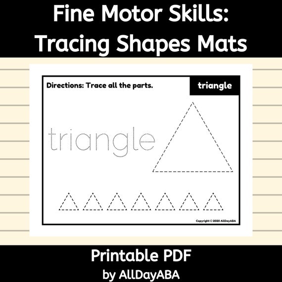 Fine Motor Skills Printables - Tracing Shapes, Tracing Worksheet - Occupational Therapy - Autism Printables, Autism Worksheets, Autism Tasks