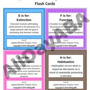 A to Z ABA Terms Applied Behavior Analysis Flash Cards BCBA, RBT, Behavior Therapist image 3