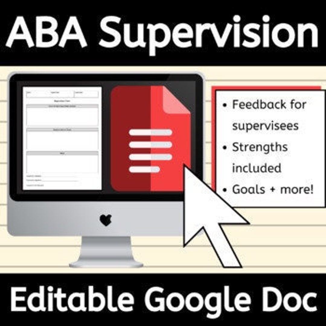 Editable Supervision Feedback Form Google Doc™ for ABA and BCBA