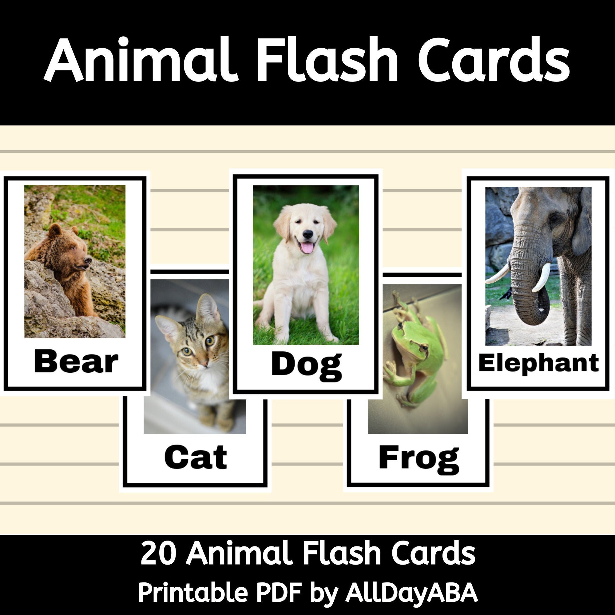 Animal Flash Cards Toddler Learning Toddler Activities Etsy