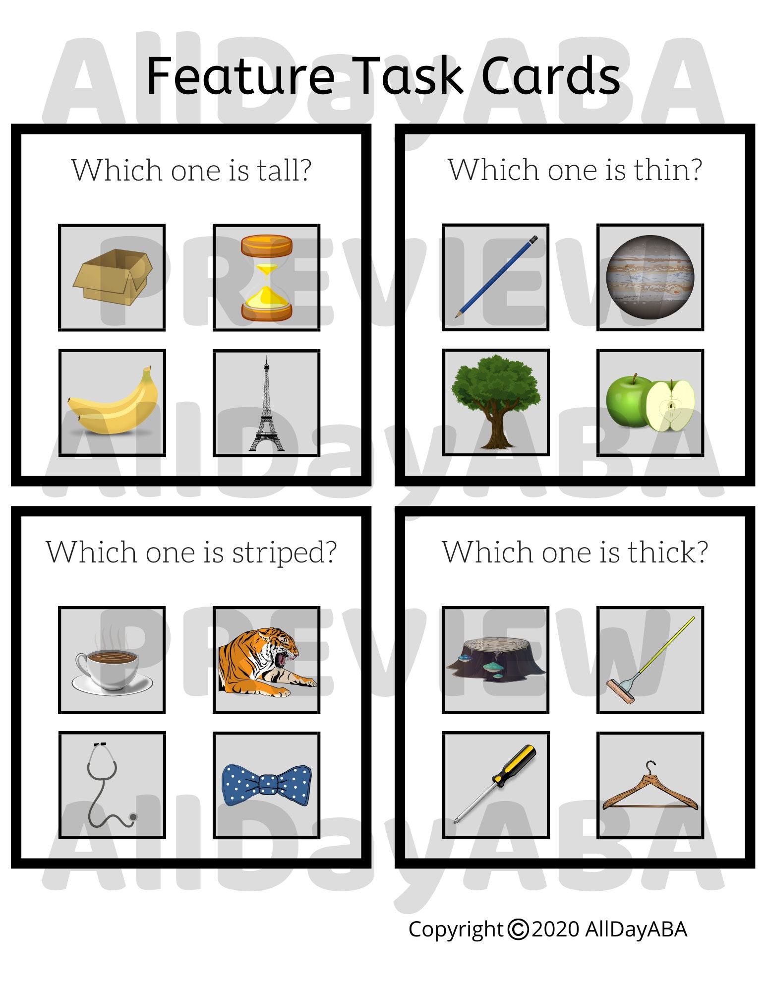 Feature Cards - ABA & Speech Therapy - Discrete Trial Training Flash ...