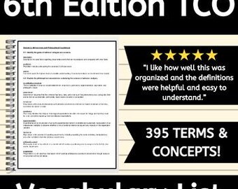 6th Edition TCO Vocabulary List Study Booklet for BCBA Exam Prep in ABA Therapy