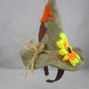 Unisex Adults Mini Scarecrow Hat On Headband Flower Halloween Costume Accessory