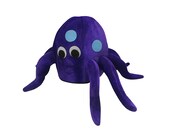 Unisex Adult Plush Purple Octopus Hat Seafood Mollusk Mollusc Cephalopoda Costume Accessory Funny Cap Parade Cosplay Theater Tentacles