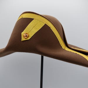 Admiral Bicorn Hat French Soldier Naval Officer Napoleon Cap Reenactment Cosplay Theater Costume Accessory Prop