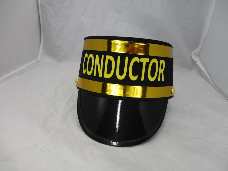 Conductor Lettering Deluxe Black Train Conductor Hat: Gold Lettering, Costume Accessory - Etsy