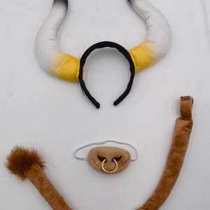 Adult Child Large Soft Steer Satyr Goat Bull Cow Animal Viking Horns Headband Adult Costume Accessory
