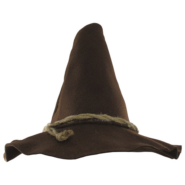 Adult Witch Scarecrow Thick Felt Pointed Wizard Sorceress Hat Rope Band Warlock Costume Halloween Prop Decoration Select Your COLOR