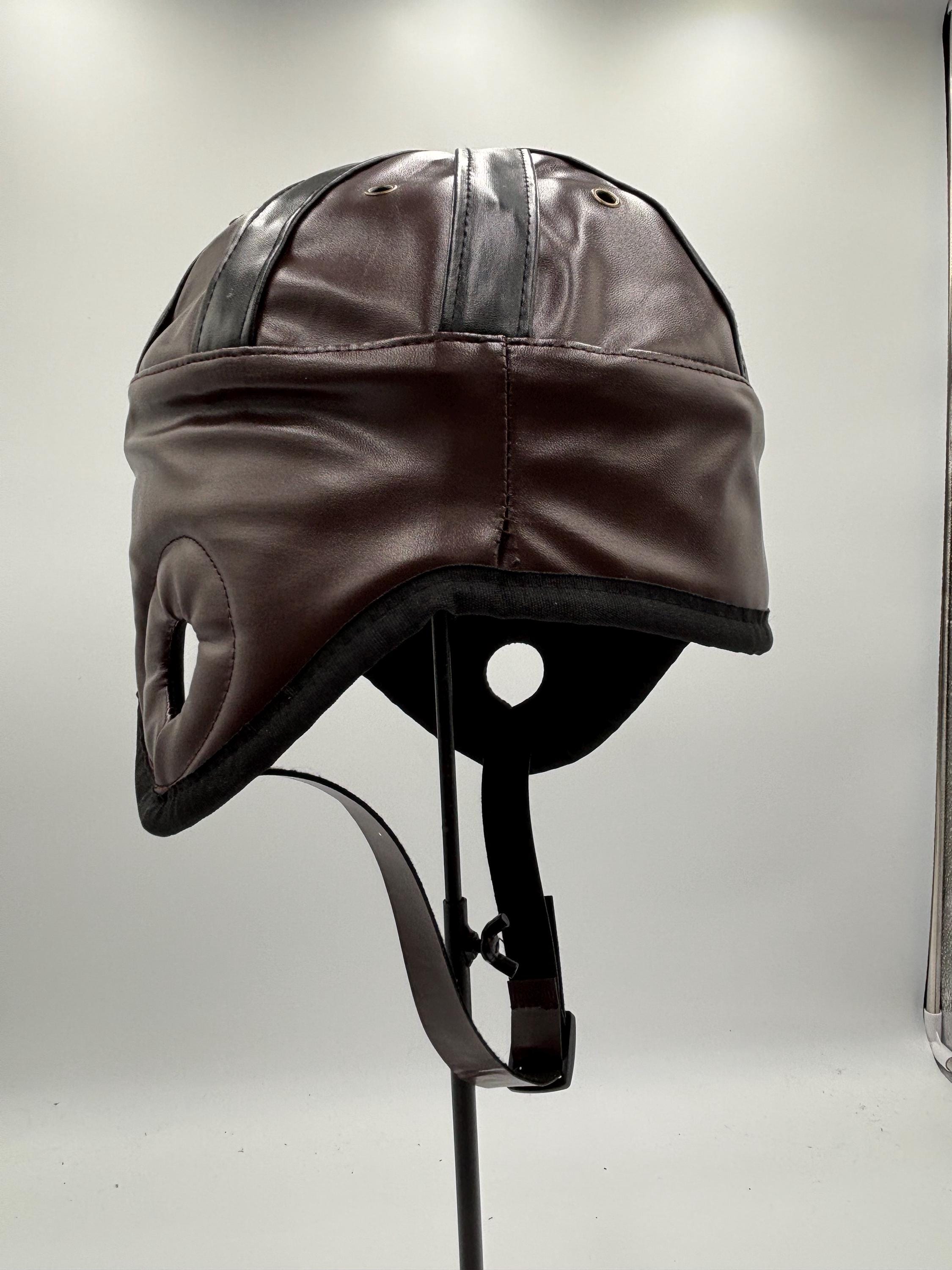Handmade Vintage Retro Football Helmet Faux Leather 1920s Old