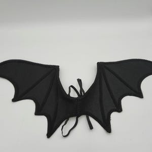 35" Black Cosplay Bat Dragon Wings Masquerade Dark Angel Elastic Straps Costume Bendable Poseable for Women Girls Child Adult
