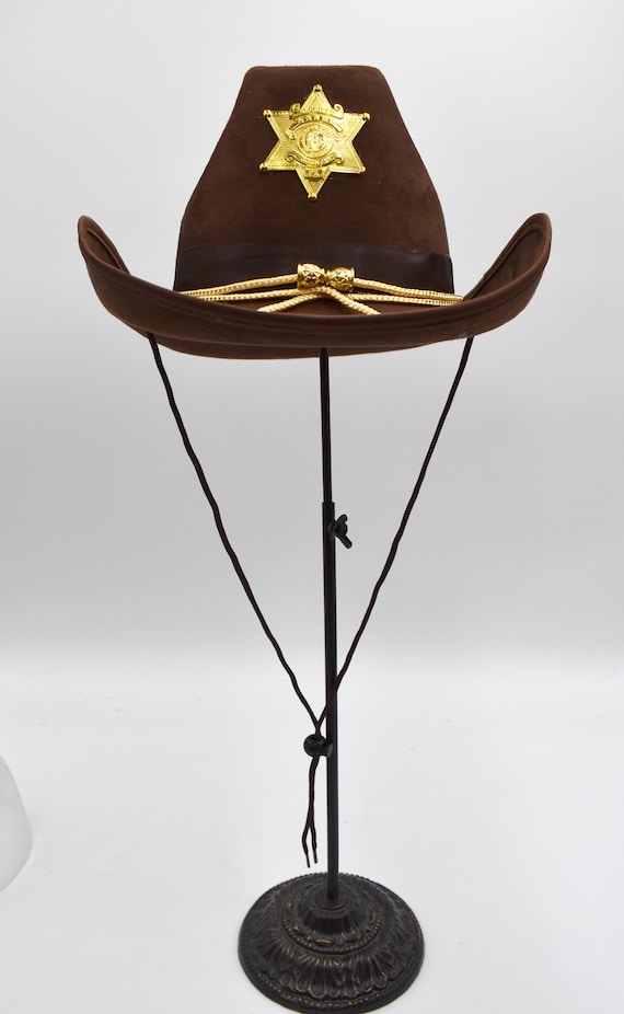 Felt Cowboy Hat with Adjustable Strap Wide Brim Western Sheriff Costume Amazon.com: Utaly Cowboy-Sheriff-Hat Western Cowboy Cowgirl  main image 4