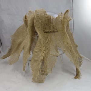 Unisex Adult Scarecrow Burlap Collar Natural Taupe Neck Piece Adjustable Rope Tie Scary Happy Wicked Creepy Costume Accessory Decoration
