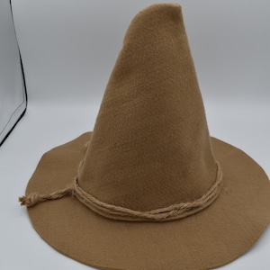 Adult Witch Scarecrow Thick Felt Pointed Wizard Sorceress Hat Rope Band Warlock Costume Halloween Prop Decoration Select Your COLOR
