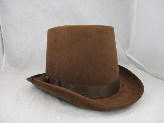 Top Hat Brown Wool Felt Adult Willy Wonka Top Hat Brown Wool Felt Adult Willy Wonka