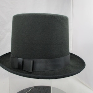 Deluxe Felt Top Hat High Crown Victorian Dickens Black Steampunk Dapper Gentlemens Accessory