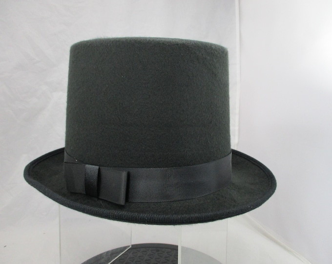 Deluxe Felt Top Hat High Crown Victorian Dickens Black Steampunk Dapper Gentlemens Accessory