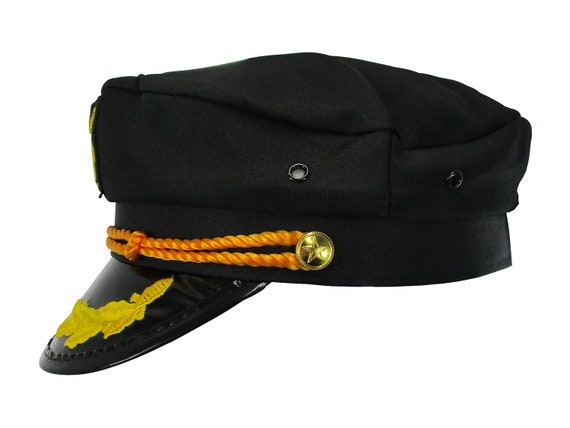 Navy Blue Yacht Hat Captains Hat Boater Hat Sailor  Adult Size 