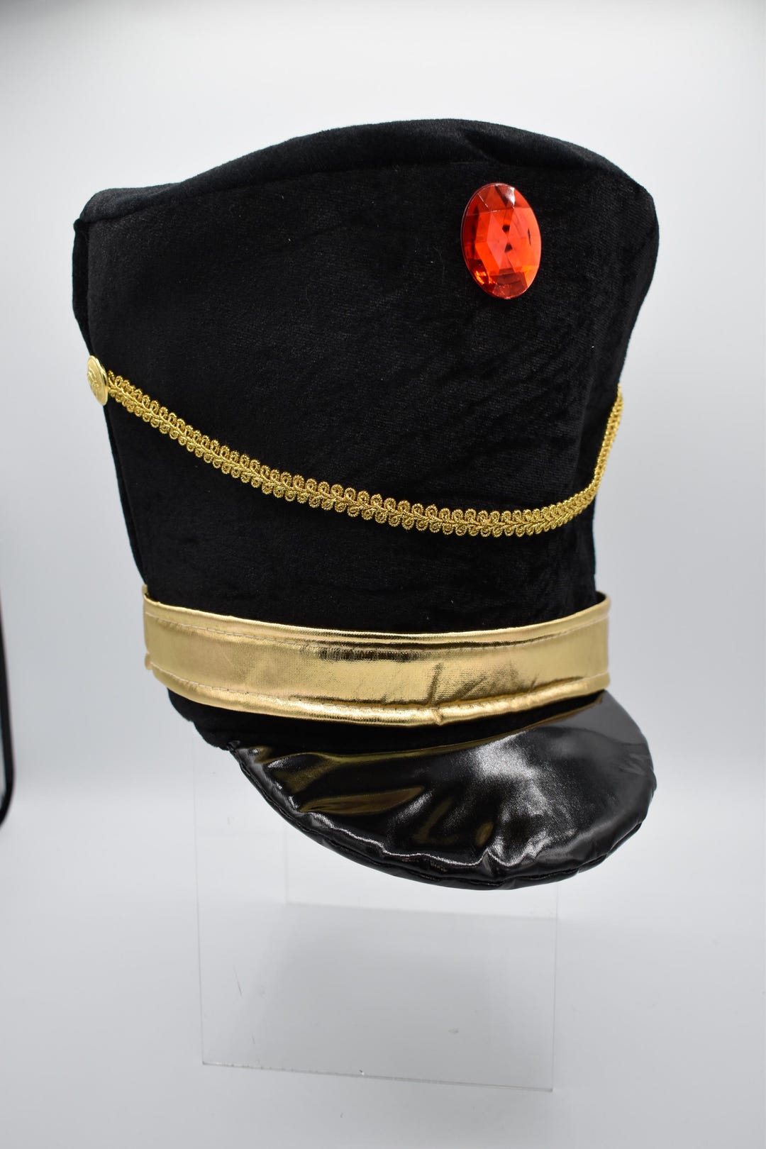 Deluxe Military Hat Adult Black Costume Accessory