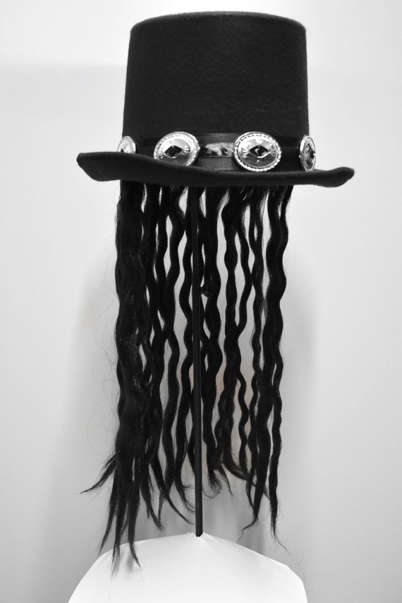Gothic Rocker Top Hat Adult Black Brown Gothic Rocker Top Hat Adult Black Brown