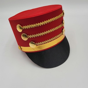 Child Kid Majorette Ring Master Toy Soldier Youth Size Band Major Nutcracker Costume Hat Halloween Christmas Costume Accessory