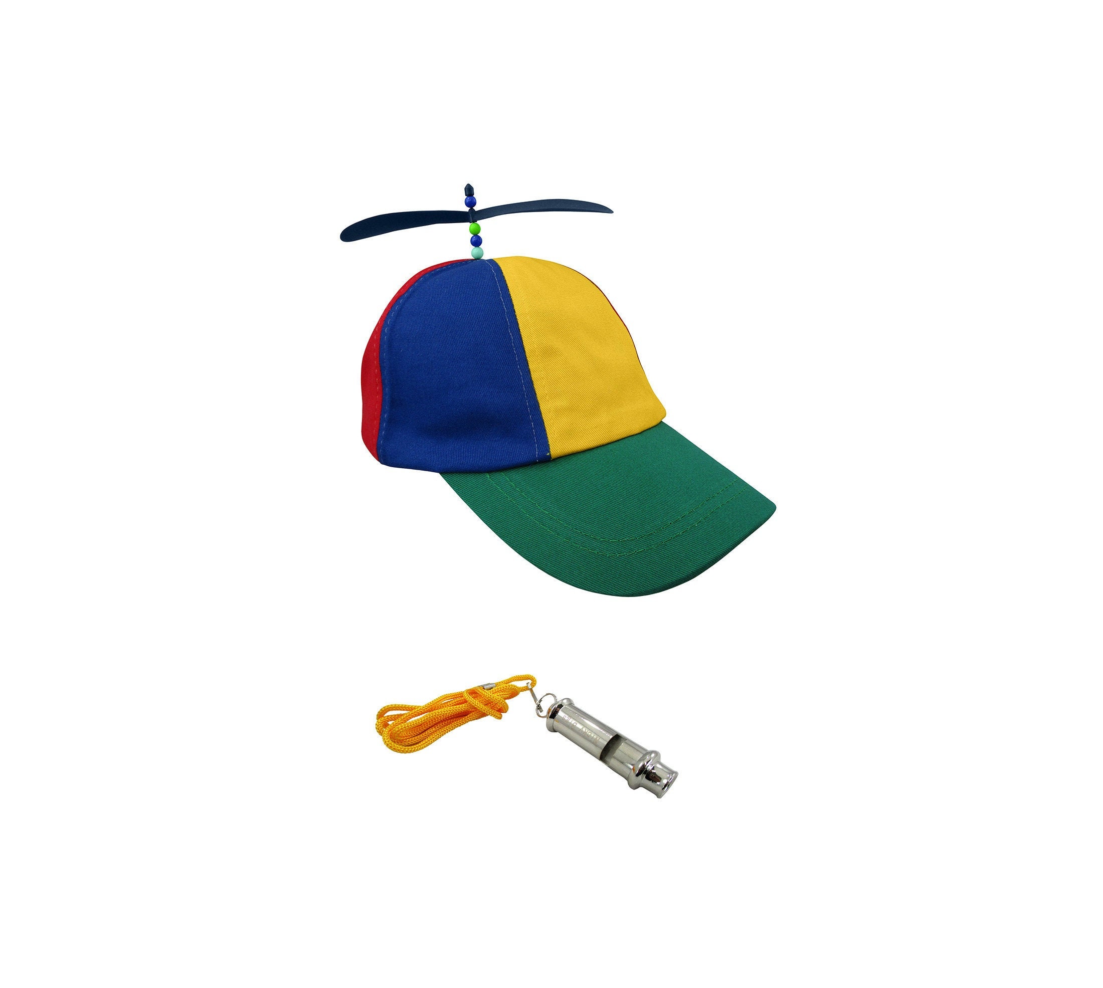 Unisex Adult Silly Propeller Beanie Hat and Metal Train Whistle With  Lanyard Noisemaker Fun Cap Costume Accessory Set Gag Joke Gift 