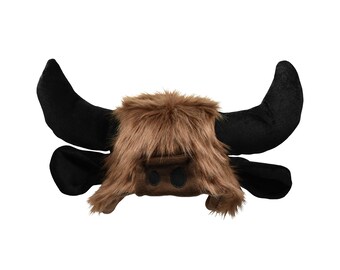 Adults Kids Furry Brown Bison Hat Fake Fur Buffalo Hats Soft Black Steer Horns Ears Fluffy Cap Animal Cosplay Halloween Costume Accessory