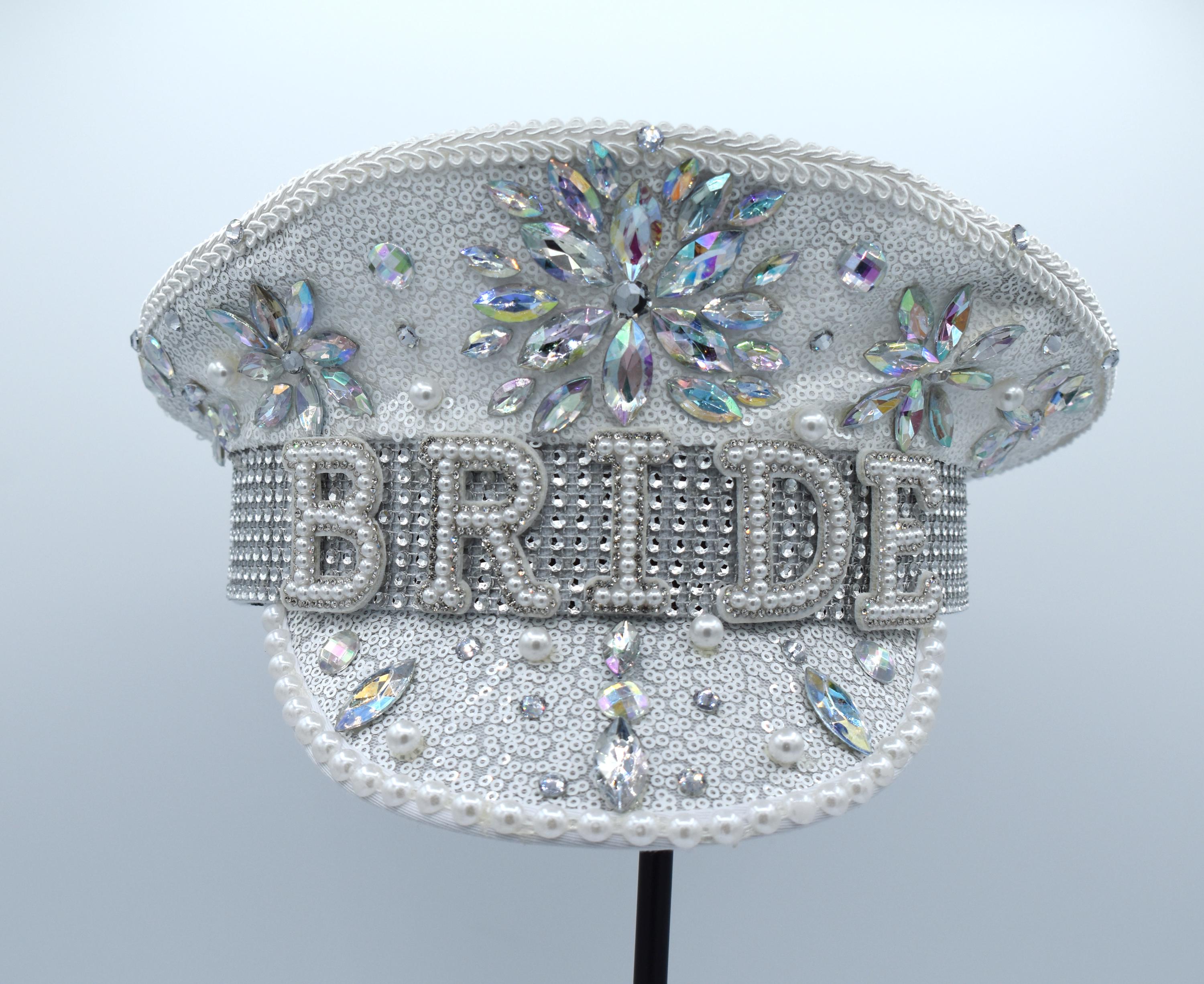 Womens White Sequin Faux Gem Pearl Flower Burst Iridescent 