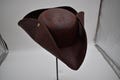 Unisex Adult Child Brown Pirate Tricorne Hat Tri-Corner Tricorn Faux Leather Colonial Halloween Cosplay Costume Accessory One Size