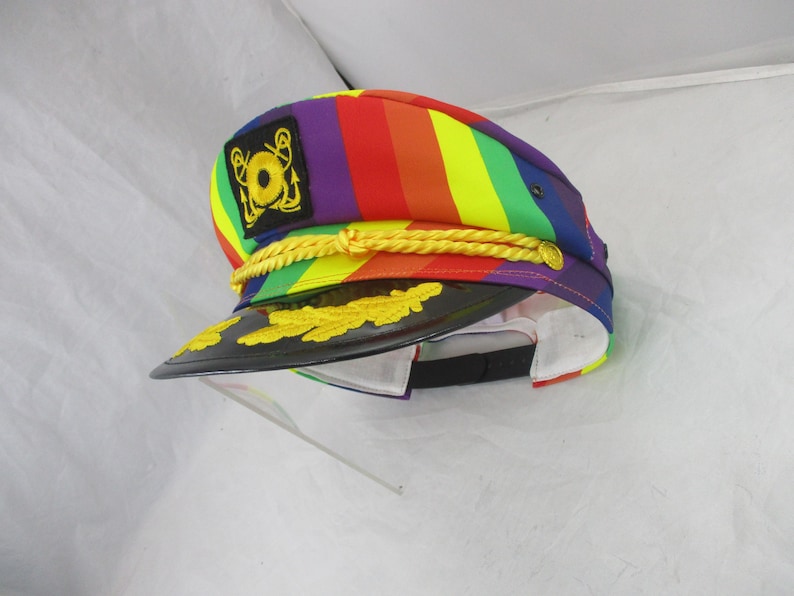 Adult Mens Womens Deluxe Rainbow Pilot Yacht Boater Sailor Ship Pride ...