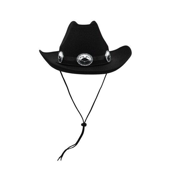 Unisex Black Cowboy Cowgirl Hat With 