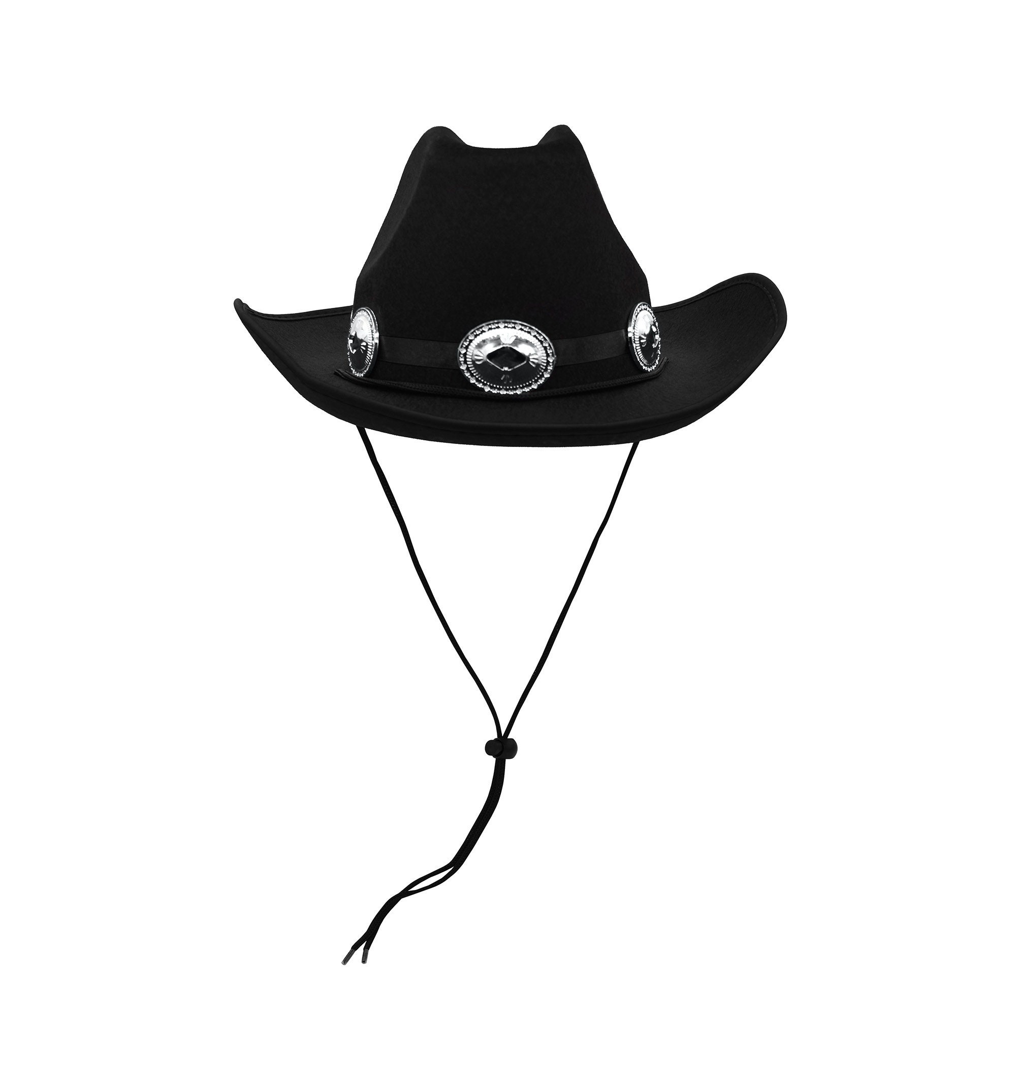 Unisex Black Cowboy Cowgirl Hat With 