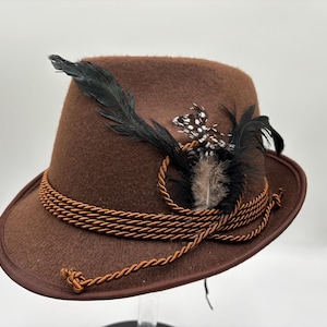 Adult Mens Child Deluxe Brown Oktoberfest Hat German Alpine Tyrolean Hats Lederhosen Costume Swiss Bavarian Festival Accessory Adjustable