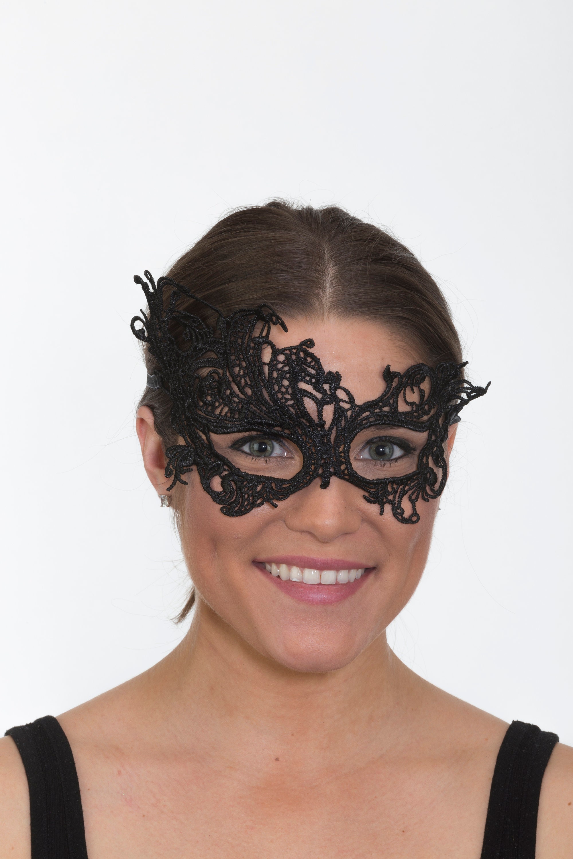 Dapperheid Bijzettafeltje influenza Womens Girls Mardi Gras Venetian Fancy Lace Phoenix Mask Black - Etsy