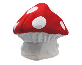 Oversized Adult Red Mushroom Hat Mushy Headwear Funny Headwear Cosplay Video Game Halloween Costume Accessory One Size
