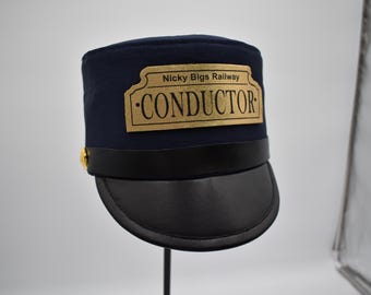 Kids Train Conductor Hat – Navy Blue Railway Costume Cap for Dress Up, Pretend Play, School Plays & Themed Parties