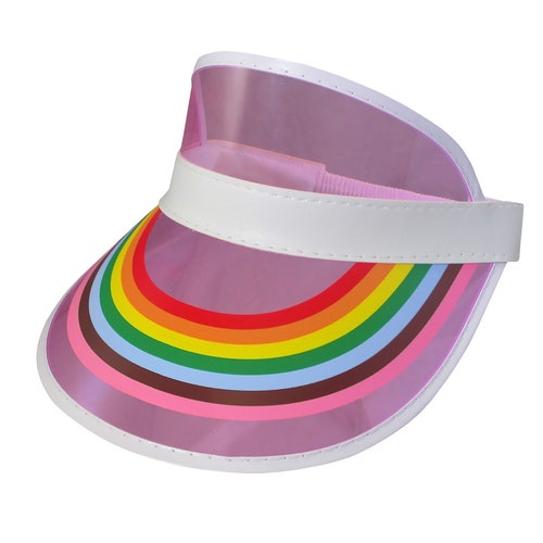 Womens Retro Pink Rainbow Color Sun 