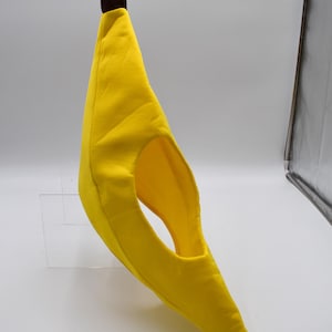 Adult Cosplay Oversized Yellow Banana Hat Brown Tips Halloween Costume Accessory Fruit Basket Food Vendor Hat
