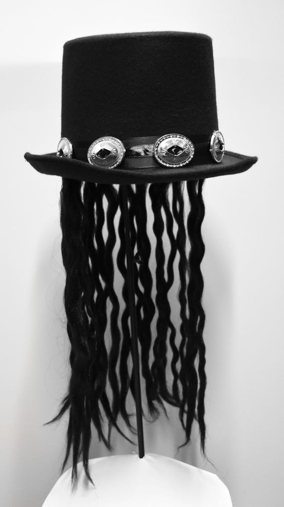 Gothic Rocker Top Hat Adult Black Brown Gothic Rocker Top Hat Adult Black Brown