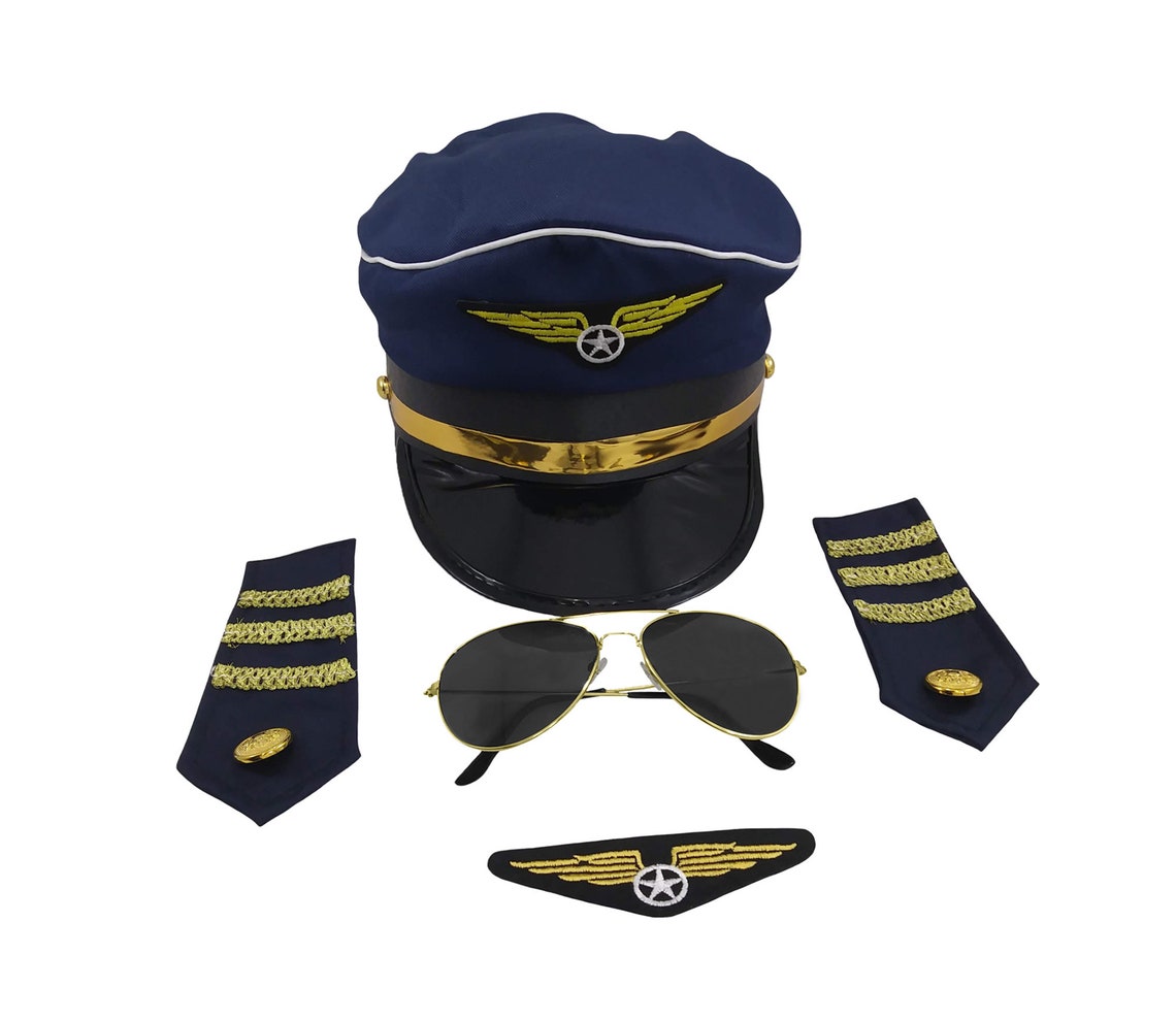 Unisex Adult Pretend Airline Pilot Hat Cosplay Costume Etsy