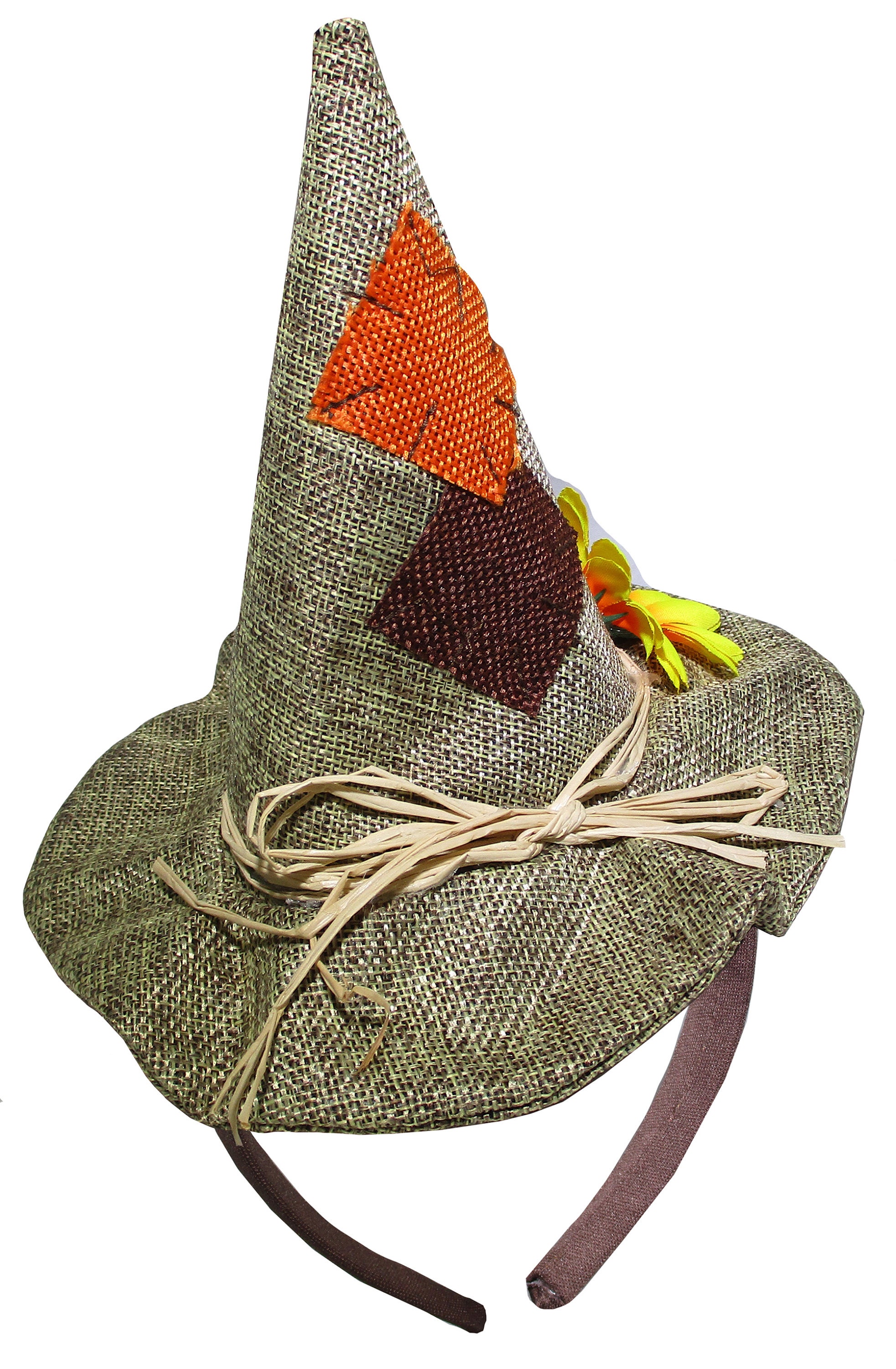 Nicky Bigs Novelties Womens Mini Scarecrow Hat on Headband Faux Straw Kit Halloween Costume Accessory, Adult Unisex, Size: One Size