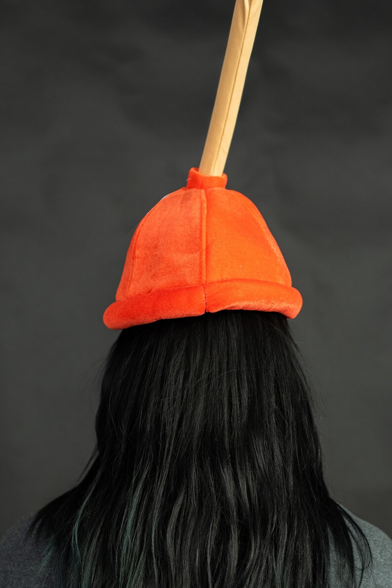 Adult Kids Cartoon Orange Plush Velvet Toilet Plunger Plumber Etsy