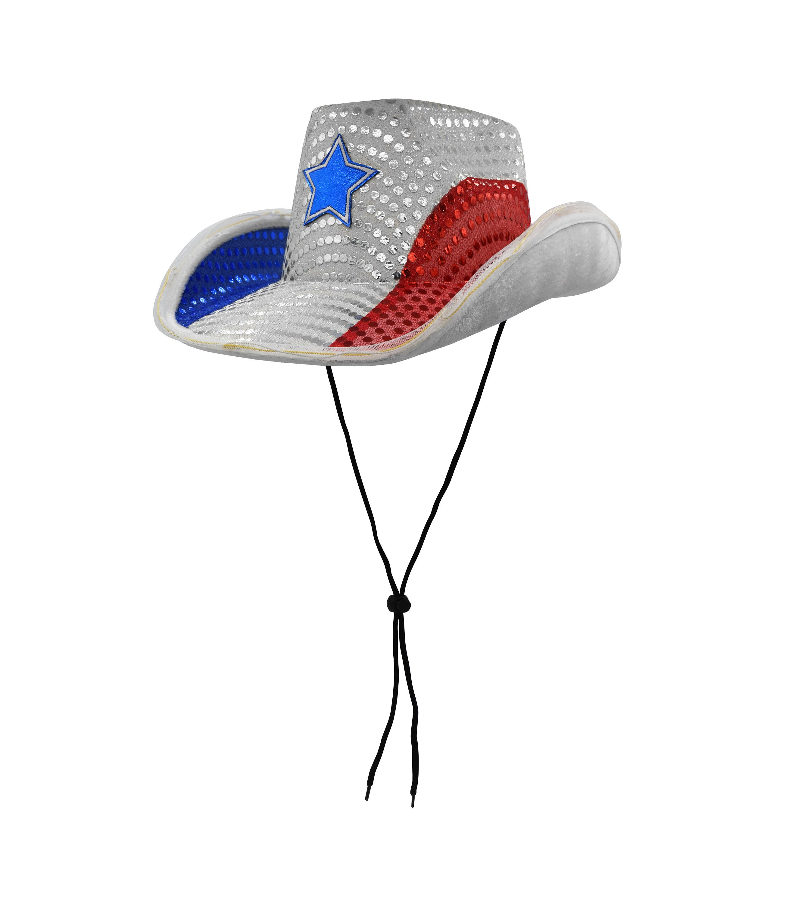 Sequin Patriotic Cowboy Cowgirl Hat 