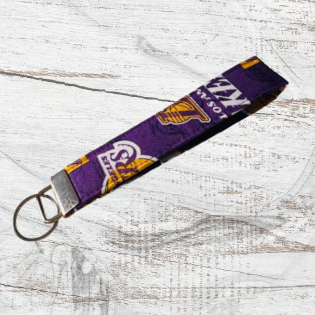 Purple Lakers Keychain, Lakers Basketball Key Ring, Basketball Keychain