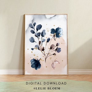 Floral Wall Art, Botanical Print, Abstract Watercolor, Wall Art Posters, Printable Art, Living Room Art