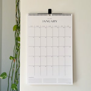 Large 2025- 2026 Minimal Wall Calendar and Planner  ( 11 x 17 inches) / Simple  Hanging Calendar