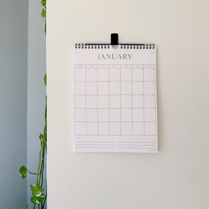 2025- 2026 Minimal Wall Hanging Calendar and Planner (8.5 x 11 inches) / Simple  Hanging Calendar
