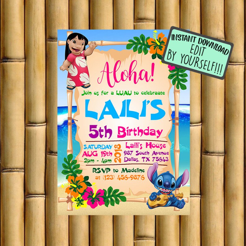 Lilo And Stitch Party Lilo And Stitch Party Supplies Lilo Etsy